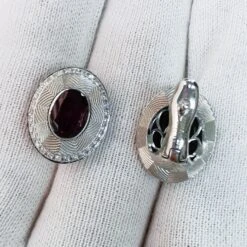 Rhodolite 2.97 Carat Diamonds 18 Karat White Gold Tweed Earrings -Mode Bijouterie Magasin IMG 20230309 094853 master