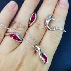 Rubies Diamonds Enamel 18 Karat White Gold Melted Colors Suite 23 Rubies Diamonds Enamel 18 Karat White Gold Melted Colors Suite -Mode Bijouterie Magasin IMG 20230313 101413 master