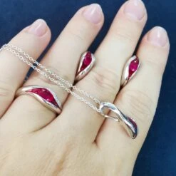 Rubies Diamonds Enamel 18 Karat White Gold Melted Colors Suite 25 Rubies Diamonds Enamel 18 Karat White Gold Melted Colors Suite -Mode Bijouterie Magasin IMG 20230313 101445 master