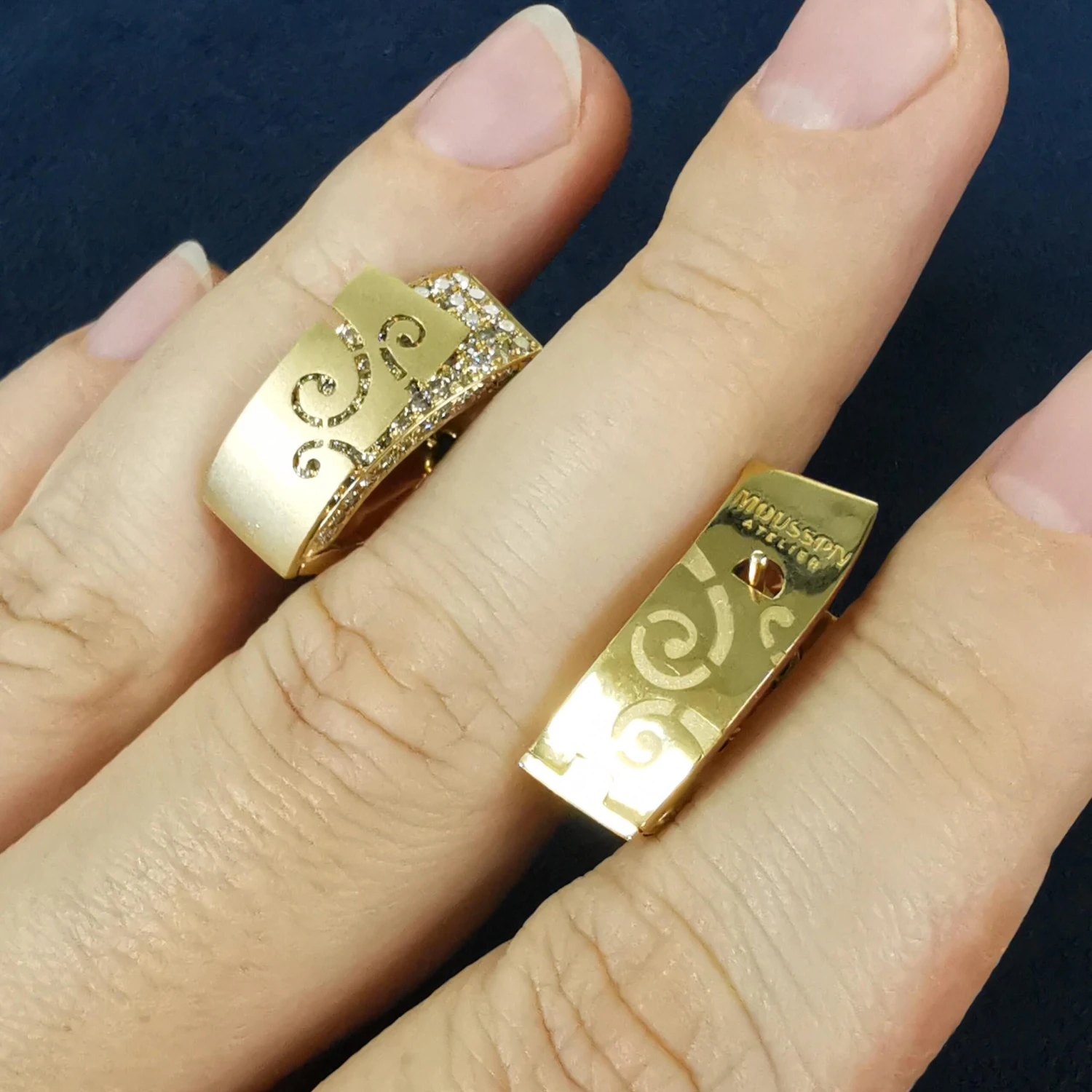 Champagne Diamonds 18 Karat Yellow Gold Veil Earrings 11 Champagne Diamonds 18 Karat Yellow Gold Veil Earrings – Image 9