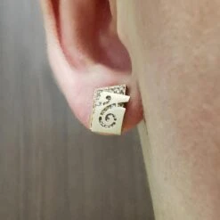 Champagne Diamonds 18 Karat Yellow Gold Studs Veil Earrings -Mode Bijouterie Magasin IMG 20230321 114943 master