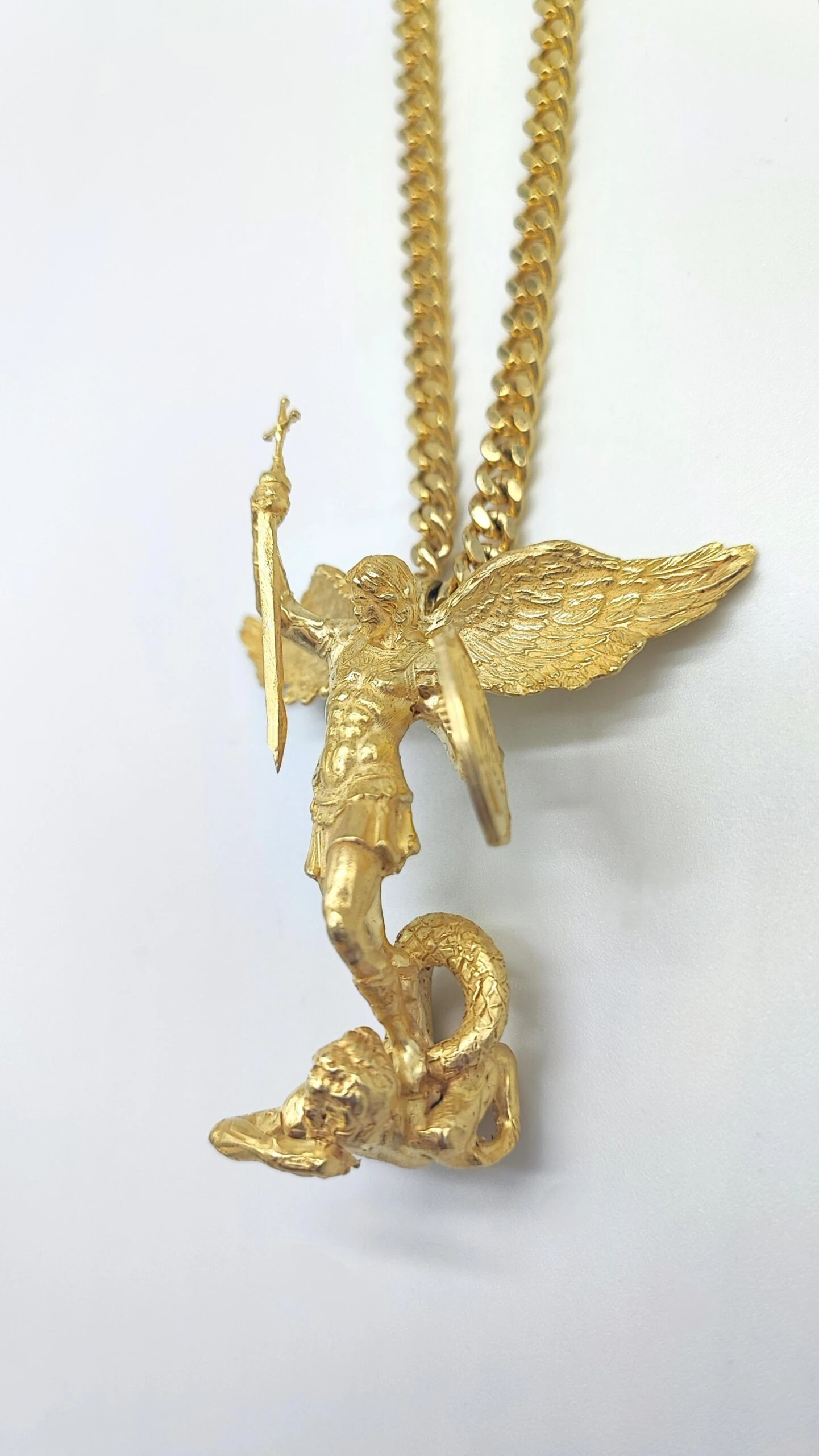 14 Kt Gold Necklace Saint Michael The Archangel 4 14 Kt Gold Necklace Saint Michael The Archangel – Image 2