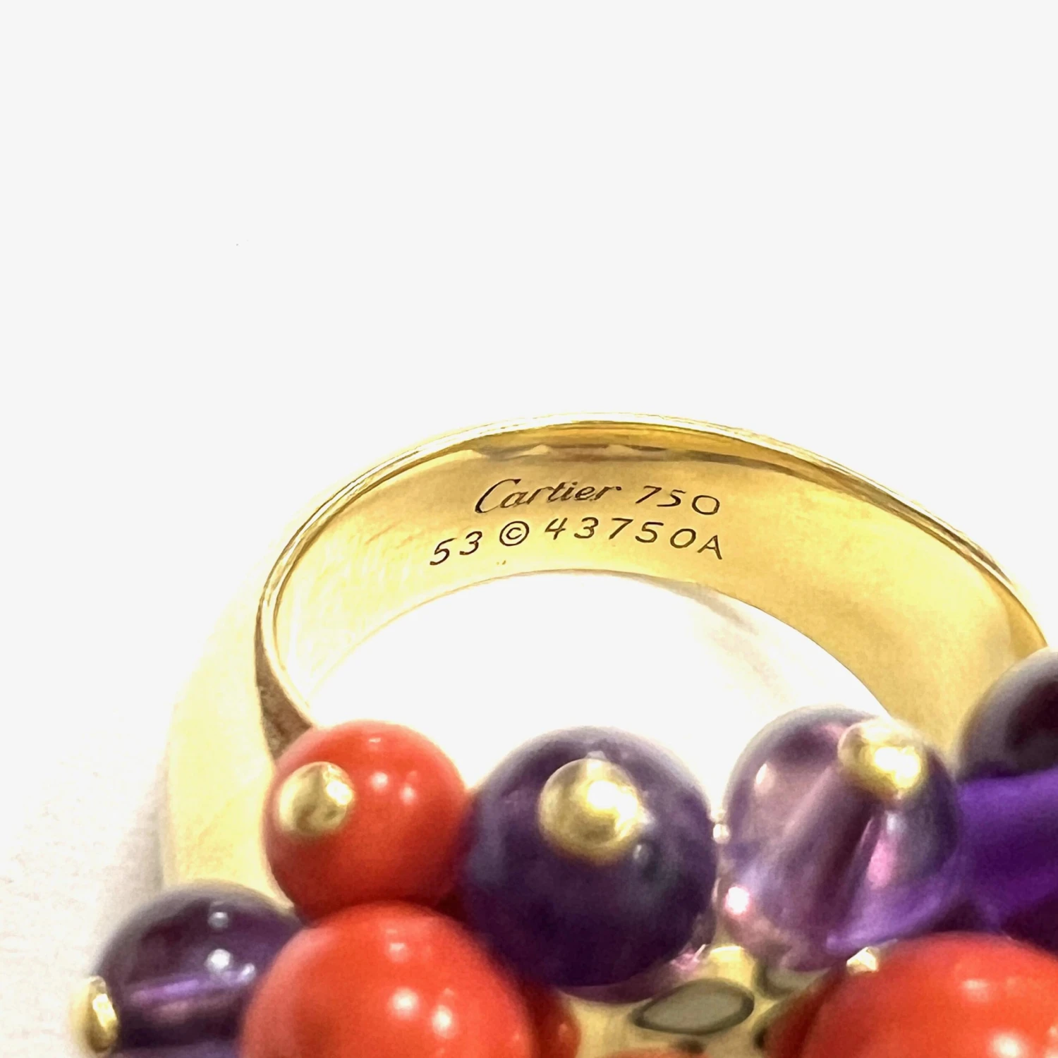 Cartier Pom Pom Coral Amethyst Ring 9 Cartier Pom Pom Coral Amethyst Ring – Image 7