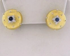 Buccellati Sapphire Gold Button Earrings -Mode Bijouterie Magasin IMG 2788 master