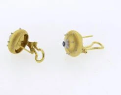 Buccellati Sapphire Gold Button Earrings -Mode Bijouterie Magasin IMG 2791 master