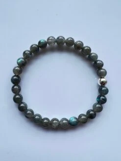 Labrador Beaded Bracelet Crown Chakra Natural Semi Precious Gem Silver J Dauphin -Mode Bijouterie Magasin IMG 2833 master