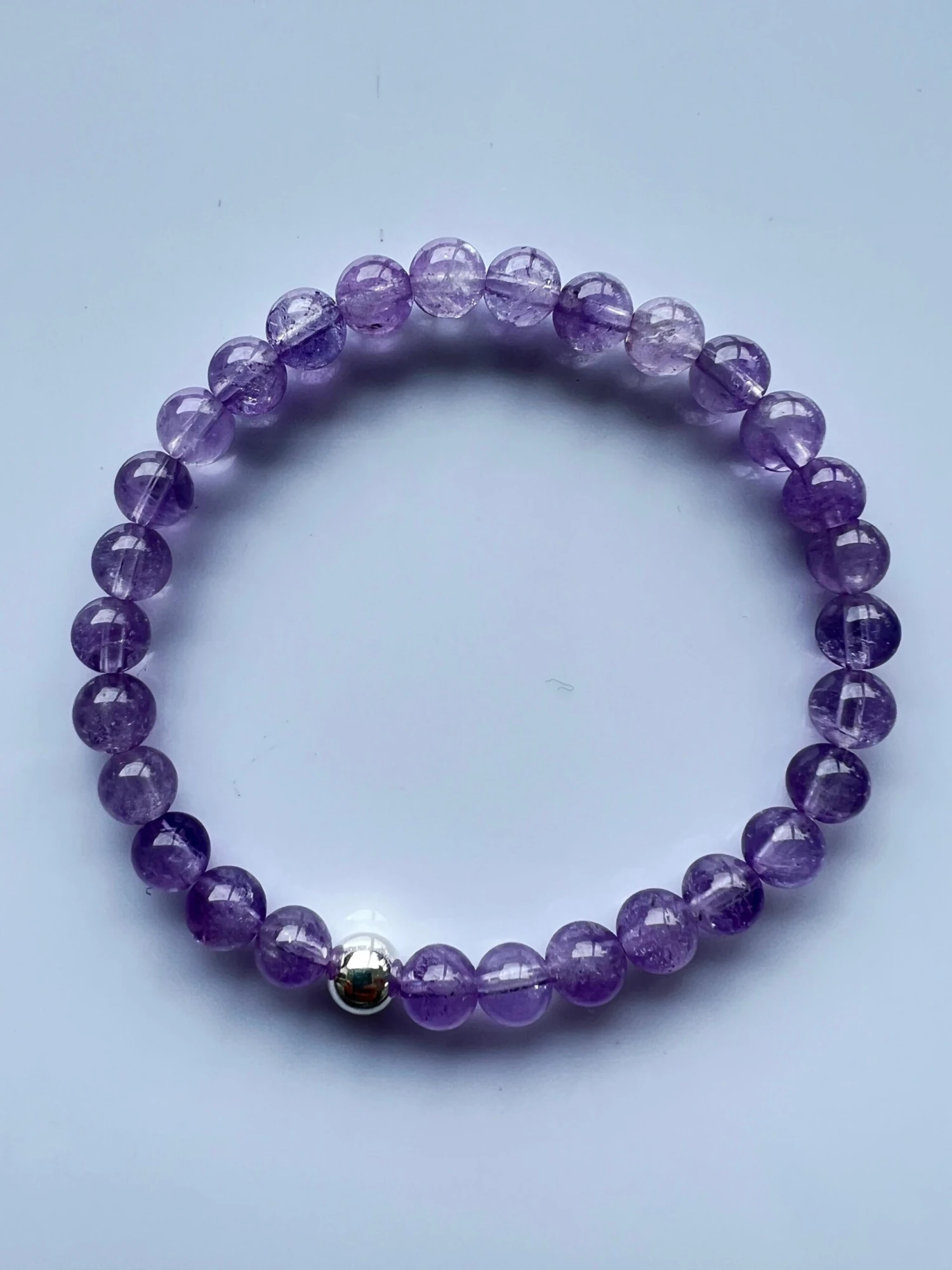 Violet Crown Chakra Beaded Bracelet Natural Semi Precious Gem Silver J Dauphin 7 Violet Crown Chakra Beaded Bracelet Natural Semi Precious Gem Silver J Dauphin – Image 5