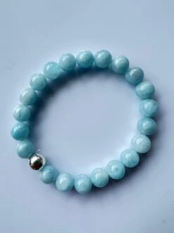 Aquamarine Beaded Bracelet Silver J Dauphin -Mode Bijouterie Magasin IMG 2860 master