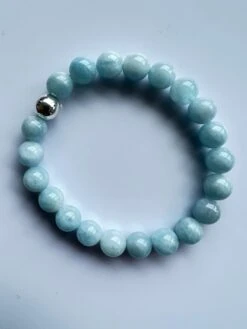 Aquamarine Beaded Bracelet Silver J Dauphin -Mode Bijouterie Magasin IMG 2861 master