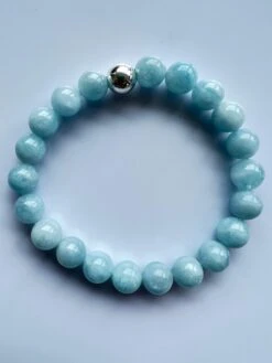 Aquamarine Beaded Bracelet Silver J Dauphin -Mode Bijouterie Magasin IMG 2863 master