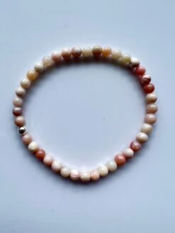 Pink Opal Heart Chakra Beaded Bracelet Natural Semi Precious Gem Silver -Mode Bijouterie Magasin IMG 2864 master