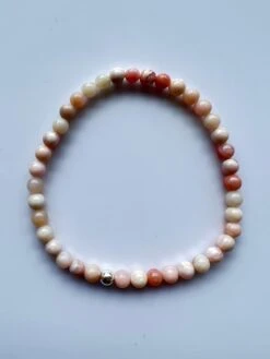 Pink Opal Heart Chakra Beaded Bracelet Natural Semi Precious Gem Silver -Mode Bijouterie Magasin IMG 2865 master