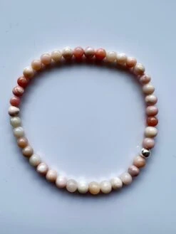 Pink Opal Heart Chakra Beaded Bracelet Natural Semi Precious Gem Silver -Mode Bijouterie Magasin IMG 2866 master