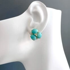Stunning Triple Oval Amazonite Vermeil Earrings -Mode Bijouterie Magasin IMG 2873 959 master