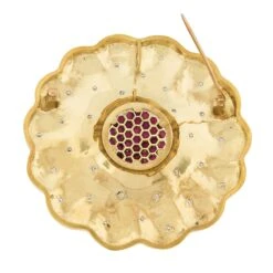 Unknown 18k Gold & Platinum Ruby & Diamond Hammered Textured Large Flower Pendant Brooch 13 Unknown 18k Gold & Platinum Ruby & Diamond Hammered Textured Large Flower Pendant Brooch -Mode Bijouterie Magasin IMG 2890 marked master
