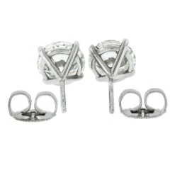 NEW Platinum 3.06ctw GIA Round Brilliant Diamond Martini 4 Prong Stud Earrings 10 NEW Platinum 3.06ctw GIA Round Brilliant Diamond Martini 4 Prong Stud Earrings -Mode Bijouterie Magasin IMG 3043 marked master