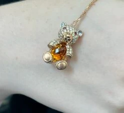 18k Rose Gold Fancy Diamond Citrine Bear Pendant Necklace -Mode Bijouterie Magasin IMG 3345 master