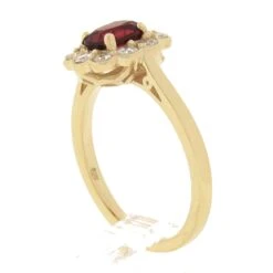 18k Gold 1.51ctw GIA No Heat Cushion Vivid Red Ruby & Diamond Flower Halo Ring -Mode Bijouterie Magasin IMG 3539 marked master