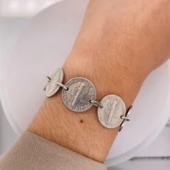 7 Mercury Dimes Toggle Bracelet Sterling Silver Cute Bracelet -Mode Bijouterie Magasin IMG 3555 master