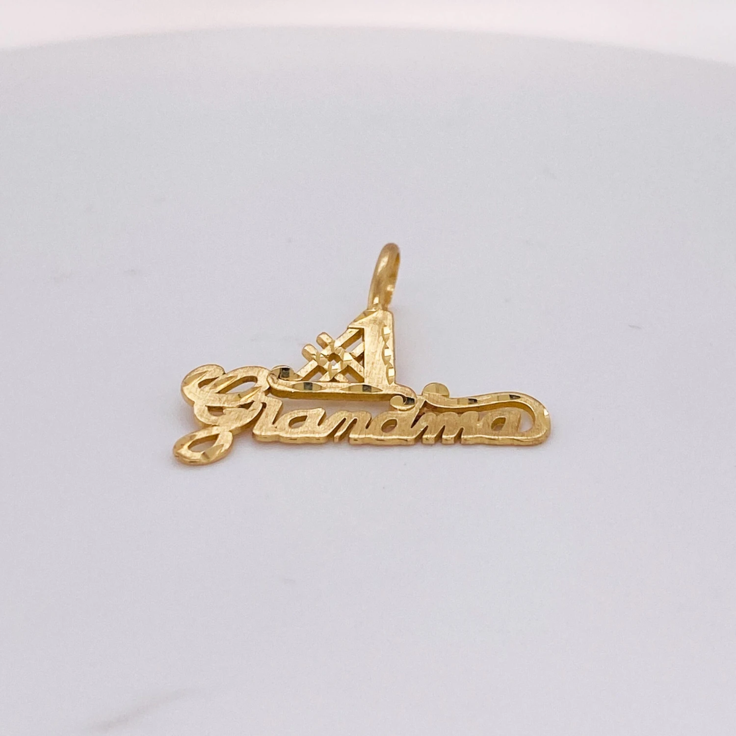 #1 Grandma Pendant Charm, The Greatest 'Gran', Recycled 14 Karat Gold, LV 4 #1 Grandma Pendant Charm, The Greatest 'Gran', Recycled 14 Karat Gold, LV – Image 2