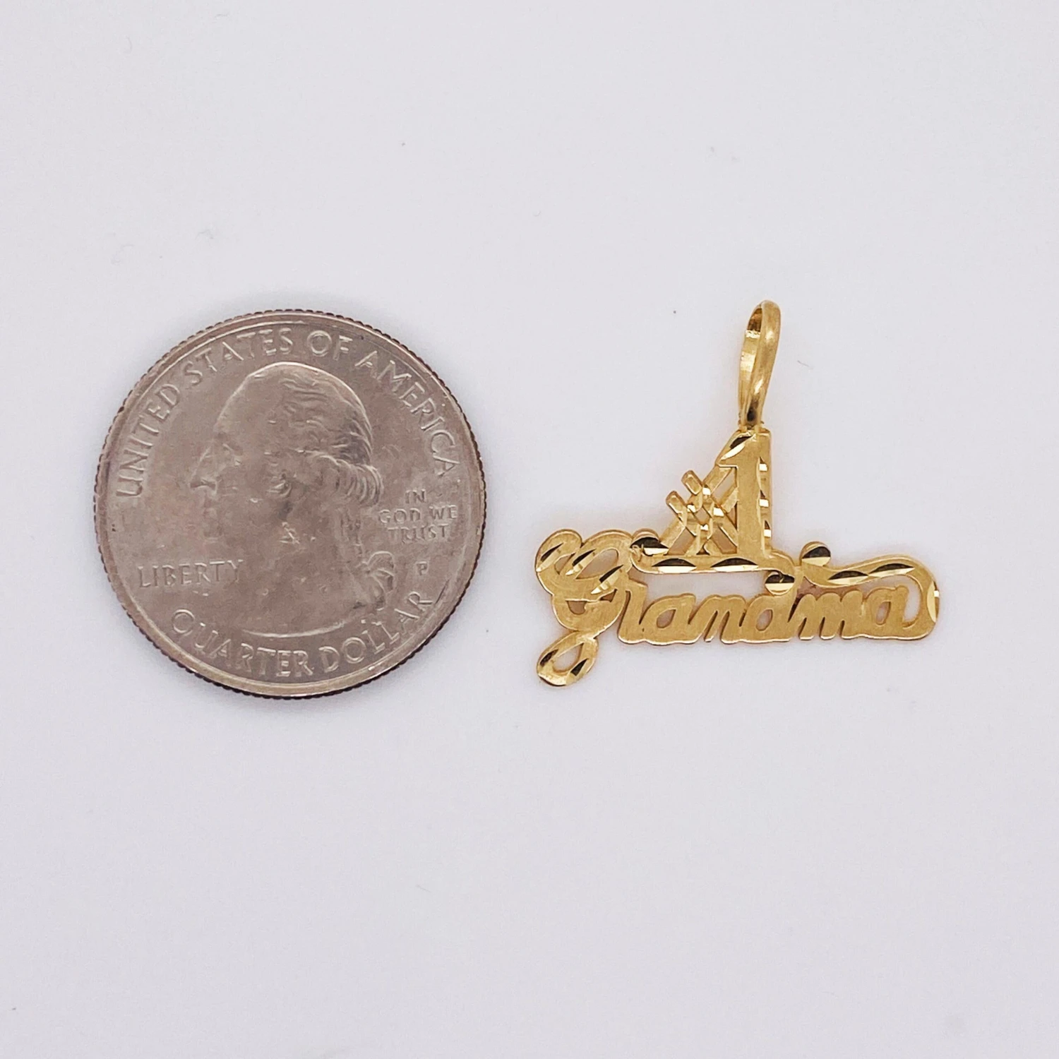 #1 Grandma Pendant Charm, The Greatest 'Gran', Recycled 14 Karat Gold, LV 5 #1 Grandma Pendant Charm, The Greatest 'Gran', Recycled 14 Karat Gold, LV – Image 3