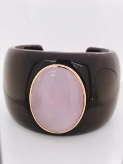 Unknown Bracelet Bakelite Rose Quartz Rose Gold 18 Karat -Mode Bijouterie Magasin IMG 3650 master