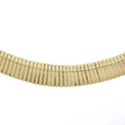 Unknown Estate Italian 14k Yellow Gold 16" Smooth Accordion Snake Link Chain Necklace -Mode Bijouterie Magasin IMG 4021 marked master
