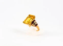 Art Deco Style 12.42 Carat White Diamond Ruby Citrine Yellow Gold Cocktail Ring -Mode Bijouterie Magasin IMG 4514 master