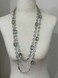 Unknown Swarovski Crystal Aqua Chicklet Sautoir -Mode Bijouterie Magasin IMG 5471 master