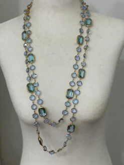 Unknown Swarovski Crystal Aqua Chicklet Sautoir -Mode Bijouterie Magasin IMG 5472 master