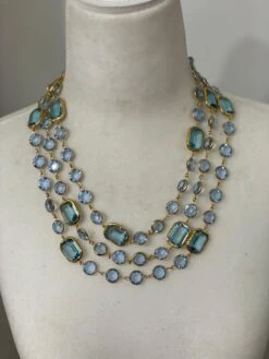 Unknown Swarovski Crystal Aqua Chicklet Sautoir -Mode Bijouterie Magasin IMG 5474 master