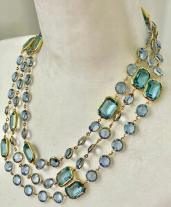 Unknown Swarovski Crystal Aqua Chicklet Sautoir -Mode Bijouterie Magasin IMG 5477 master