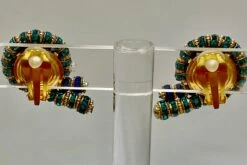 Françoise Montague Blue Swirl Clip Earrings -Mode Bijouterie Magasin IMG 5493 master