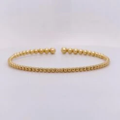 Gold Bead Design Flexible Cuff Bangle 14K Yellow Gold BG4585-62Y4JJJ LV -Mode Bijouterie Magasin IMG 5631 master