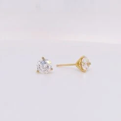 GIA Diamond Martini Stud Earrings 1.40 Carats In 14k Yellow/White/Rose Gold LV -Mode Bijouterie Magasin IMG 5673 master