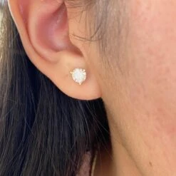 GIA Diamond Martini Stud Earrings 1.40 Carats In 14k Yellow/White/Rose Gold LV -Mode Bijouterie Magasin IMG 5677 master