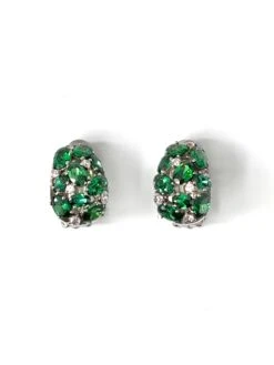 Encrusted Nano Green Emerald Crystal And Simulated Diamond Clip-on Earrings -Mode Bijouterie Magasin IMG 5691 master