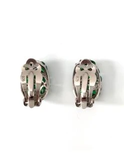 Encrusted Nano Green Emerald Crystal And Simulated Diamond Clip-on Earrings -Mode Bijouterie Magasin IMG 5692 master