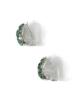 Encrusted Nano Green Emerald Crystal And Simulated Diamond Clip-on Earrings -Mode Bijouterie Magasin IMG 5693 master