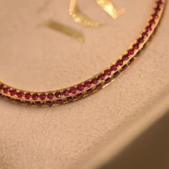 10 Carat Ruby 18 Karat Yellow Gold Bangle "Art Deco" Collection By D&A -Mode Bijouterie Magasin IMG 5844 master