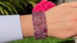 Unknown Hand Carved Pink Tourmaline Bracelet Set With Diamonds 82 Carats Total 10 Unknown Hand Carved Pink Tourmaline Bracelet Set With Diamonds 82 Carats Total -Mode Bijouterie Magasin IMG 5966 master