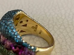 Rosior Purple Garnet, Fancy Diamond And Sapphire One-off Cocktail Ring 24 Rosior Purple Garnet, Fancy Diamond And Sapphire One-off Cocktail Ring -Mode Bijouterie Magasin IMG 6126 master