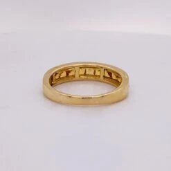 Golden Sapphire Band, 1.09 Carats In 14K Gold, Wedding Stacking Ring In Y/W/R Lv 11 Golden Sapphire Band, 1.09 Carats In 14K Gold, Wedding Stacking Ring In Y/W/R Lv -Mode Bijouterie Magasin IMG 6280 master