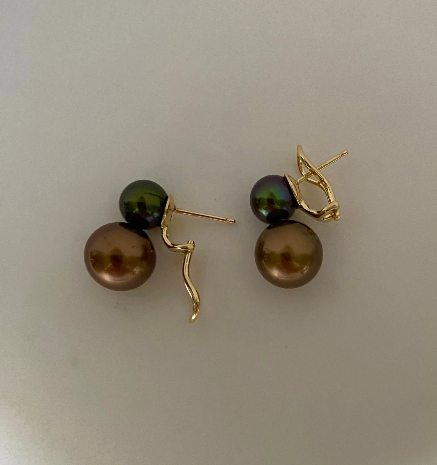 Michael Kneebone Black Bronze Tahitian "Due Perla" Drop Earrings 11 Michael Kneebone Black Bronze Tahitian "Due Perla" Drop Earrings – Image 9