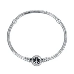 Orloff Of Denmark, 925 Sterling Silver Bracelet, Peace Symbol, Black Enamel 9 Orloff Of Denmark, 925 Sterling Silver Bracelet, Peace Symbol, Black Enamel -Mode Bijouterie Magasin IMG 6382 master