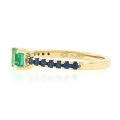 New 14k Gold Colombian Emerald & Sapphire Sideways Engagement Stack Band Ring -Mode Bijouterie Magasin IMG 6398 marked master