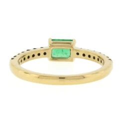 New 14k Gold Colombian Emerald & Sapphire Sideways Engagement Stack Band Ring -Mode Bijouterie Magasin IMG 6402 marked master
