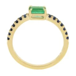New 14k Gold Colombian Emerald & Sapphire Sideways Engagement Stack Band Ring -Mode Bijouterie Magasin IMG 6406 marked master