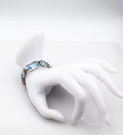 Art Deco Style Modern Round Cut Ruby Mixed Cut Blue Topaz Yellow Gold Bracelet -Mode Bijouterie Magasin IMG 6470 master