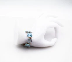 Art Deco Style Modern Round Cut Ruby Mixed Cut Blue Topaz Yellow Gold Bracelet -Mode Bijouterie Magasin IMG 6472 master